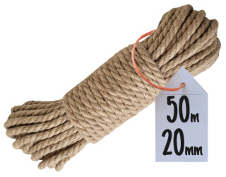 Lina Jutowa Skręcana Sznur na Drapak dla Kota Żeglarska Budowlana 20mm 50m