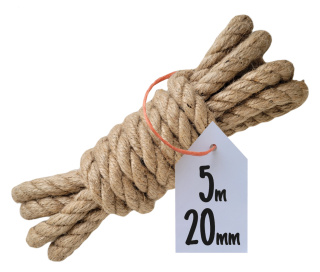 Lina Jutowa Skręcana Sznur na Drapak dla Kota Żeglarska Budowlana 20mm 5m
