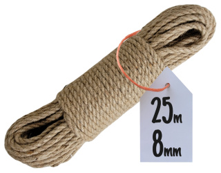 Lina Jutowa Skręcana Sznur na Drapak dla Kota Żeglarska Budowlana 8mm 25m