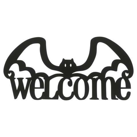 Nietoperz WELCOME Halloween Napis Czarny Drewniany Dekor Polski Producent Nietoperz WELCOME Halloween Napis Czarny Drewniany Dekor Polski Producent