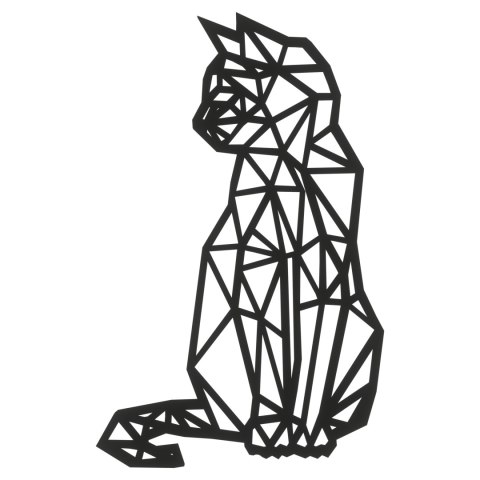 Obraz na Ścianę do Salonu Dekoracja Ścienna CZARNY GEOMETRYCZNY KOT 3D 52cm Obraz na Ścianę do Salonu Dekoracja Ścienna CZARNY GEOMETRYCZNY KOT 3D 52cm