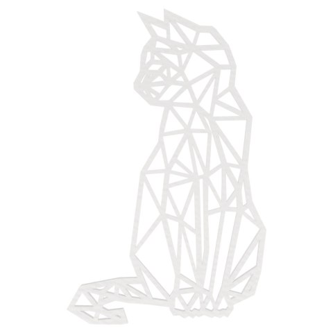 Obraz na Ścianę do Salony Dekoracja Ścienna BIAŁY GEOMETRYCZNY KOT 3D 27 cm Obraz na Ścianę do Salony Dekoracja Ścienna BIAŁY GEOMETRYCZNY KOT 3D 27 cm