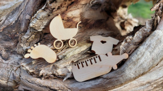 Scrapki Mix Metryczka Baby Shower Sklejka Drewniana Dekor ECO 50 sztuk