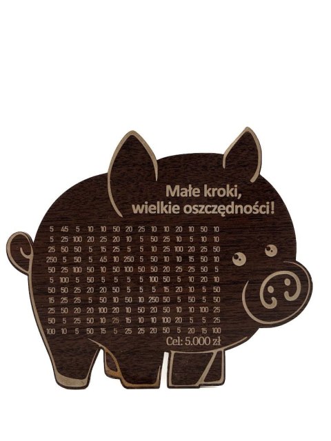 Skarbonka Świnka Kolor Wenge PL Producent MAŁE KROKI WIELKIE OSZCZĘDNOŚCI Skarbonka Świnka Kolor Wenge PL Producent MAŁE KROKI WIELKIE OSZCZĘDNOŚCI