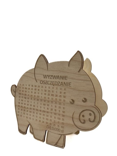 Skarbonka Świnka Wykreślana Drewniana PL Producent WYZWANIE OSZCZĘDZANIE Skarbonka Świnka Wykreślana Drewniana PL Producent WYZWANIE OSZCZĘDZANIE