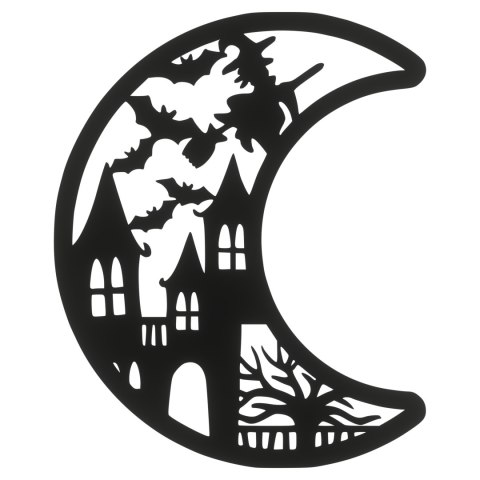Zawieszka Drewniana CZARNY KSIĘŻYC MIASTO WIEDŹMY HALLOWEEN Dekoracja Dekor Zawieszka Drewniana CZARNY KSIĘŻYC MIASTO WIEDŹMY HALLOWEEN Dekoracja Dekor
