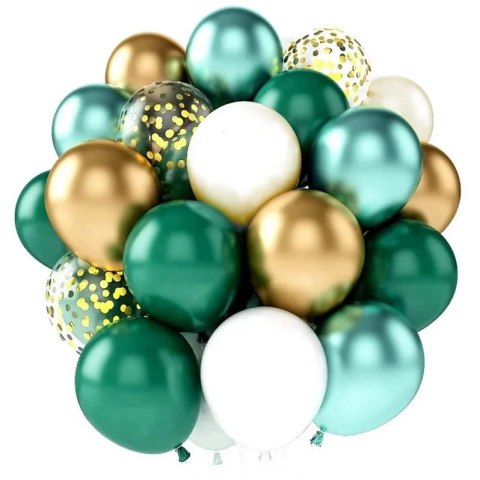 Balony Girlanda Balonowa Zielony Złoty Biały Chrom Dekoracja Zestaw 102 el. Balony Girlanda Balonowa Zielony Złoty Biały Chrom Dekoracja Zestaw 102 el.