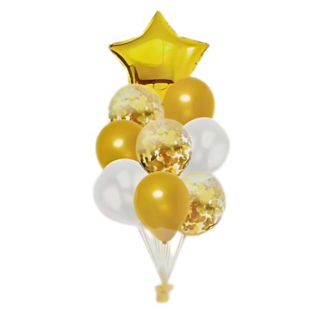 Balony Lateksowe Foliowe GWIAZDKA ZŁOTE PERŁOWE Konfetti Wstążka Rurka Balony Lateksowe Foliowe GWIAZDKA ZŁOTE PERŁOWE Konfetti Wstążka Rurka