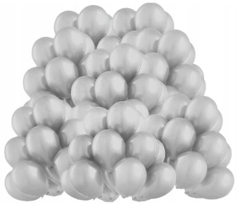 Balony Lateksowe Grube Perłowe SREBRNE na Urodziny Jubileusz 100 sztuk Balony Lateksowe Grube Perłowe SREBRNE na Urodziny Jubileusz 100 sztuk