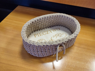 Baza Dno Spód Koszyczka do Koszyka Drewniana na Pieczywo Dekor Szydełko Eko