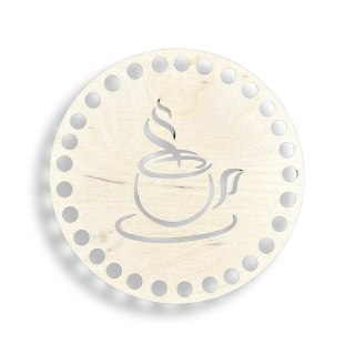 Baza do Koszyka Koszyczka Tacy Drewniana Okrągła Koło Filiżanka Kawa 15 cm