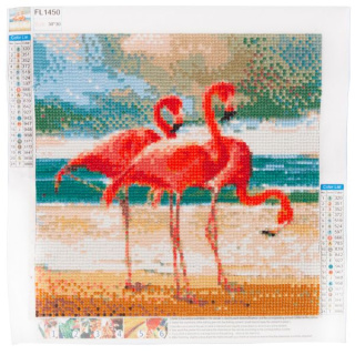 Haft Diamentowy Mozaika Diamentowa Kreatywna Flamingi Komplet Zestaw 5D