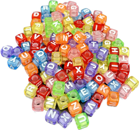 Koraliki Korale Literki Alfabet Kostki Modułowe Element Dekoracyjny Ozdobny Koraliki Korale Literki Alfabet Kostki Modułowe Element Dekoracyjny Ozdobny