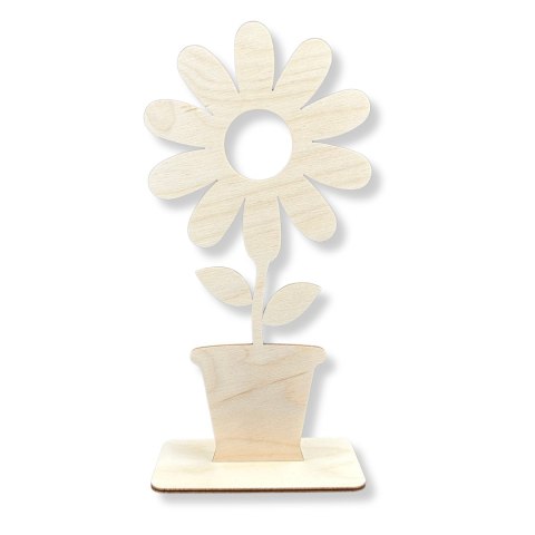 Kwiat Drewniany Kwiatek Stojący na Podstawce w Doniczce Dekor Eko DIY 15cm Kwiat Drewniany Kwiatek Stojący na Podstawce w Doniczce Dekor Eko DIY 15cm