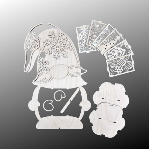 Lampion Drewniany Świąteczny Skrzat Krasnal Gnom Stojący Dekoracja Ozdoba Lampion Drewniany Świąteczny Skrzat Krasnal Gnom Stojący Dekoracja Ozdoba