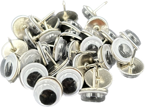 Oczka Oczy na Szpilce Okrągłe Kreatywne Biało Czarne 30 sztuk 10mm Oczka Oczy na Szpilce Okrągłe Kreatywne Biało Czarne 30 sztuk 10mm