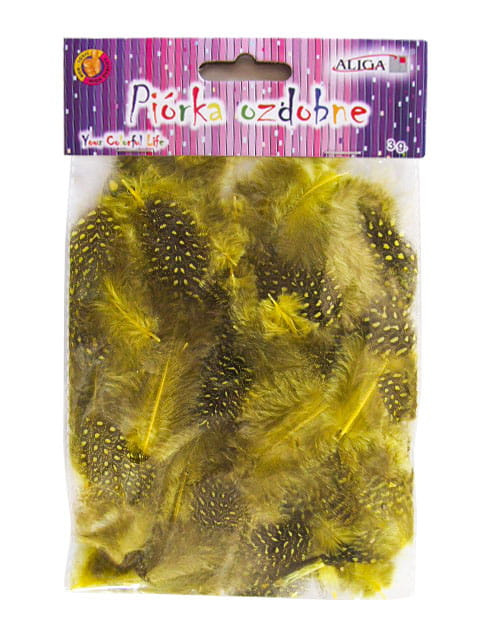 Piórka Dekoracyjne Pióra Lotki Scrapbooking Ozdobne Lekkie Nakrapiane Żółte Piórka Dekoracyjne Pióra Lotki Scrapbooking Ozdobne Lekkie Nakrapiane Żółte