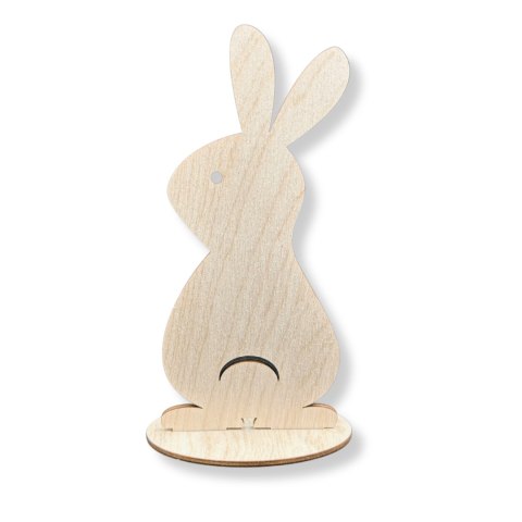 Zajączek Drewniany Zając z Ogonkiem na Podstawce Króliczek Wielkanocny 15cm Zajączek Drewniany Zając z Ogonkiem na Podstawce Króliczek Wielkanocny 15cm