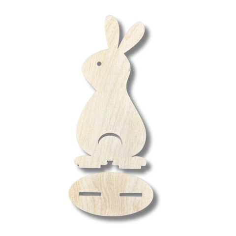 Zajączek Drewniany Zając z Ogonkiem na Podstawce Króliczek Wielkanocny 15cm Zajączek Drewniany Zając z Ogonkiem na Podstawce Króliczek Wielkanocny 15cm
