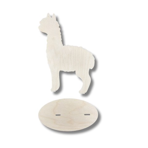 Alpaka na Podstawce Figurka Drewniana Dekoracja Stojąca Zwierzę Dekor 10 cm Alpaka na Podstawce Figurka Drewniana Dekoracja Stojąca Zwierzę Dekor 10 cm