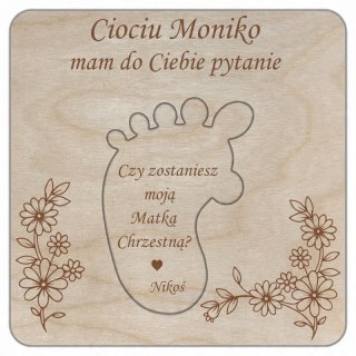 Ciociu Czy Zostaniesz Moją Matką Chrzestną? Zaproszenie na Chrzciny Stópka