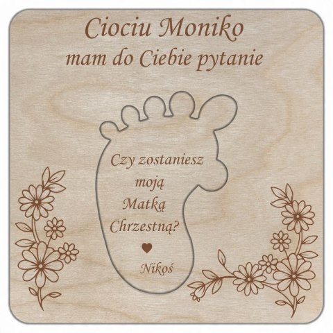 Ciociu Czy Zostaniesz Moją Matką Chrzestną? Zaproszenie na Chrzciny Stópka