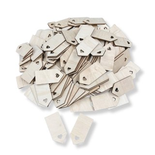 Drewniane Bileciki Zawieszki 7 cm 150 szt. Bilecik Prezent Winietki Dekor