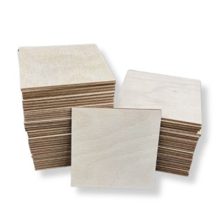 Drewniane Kwadraty 7 X 7 cm 100 szt. Kwadrat Sklejka Drewniana Baza Dekor