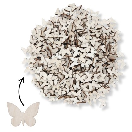 Drewniane Motylki Motylek 500 szt. Motyl Scrapki Ozdobne Dekory Dodatek Eko