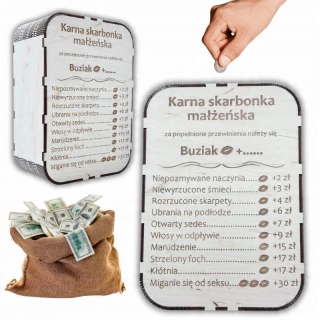 Karna Skarbonka Małżeńska dla Par Prezent Wesele Rocznica Sklejka Drewniana