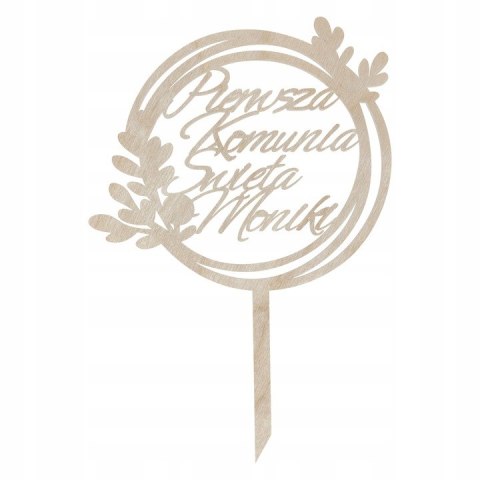 Personalizowany Topper na Komunię IMIĘ DZIECKA Pierwsza Komunia Święta Eko