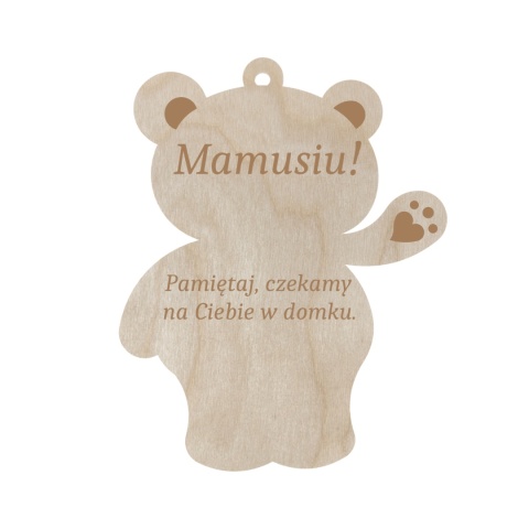 Prezent na Dzień Mamy Zawieszka Drewniana z Grawerem do Auta Samochodu Eko