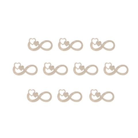 Scrapki Nieskończona Miłość Forever Sklejka Drewniana ECO 3x1,5cm 10szt