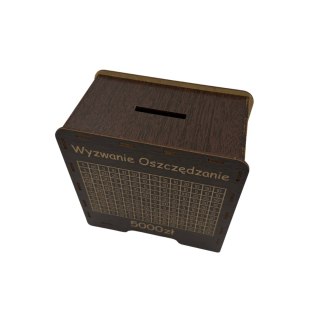 Skarbonka Wykreślanka TWÓJ NAPIS I KWOTA Płyta HDF Wenge Pomysł na Prezent