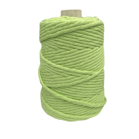 Sznurek Bawełniany Skręcany do Makramy Limonka 5mm 100m Sznurek Bawełniany Skręcany do Makramy Limonka 5mm 100m