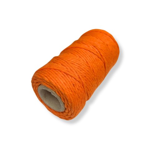 Sznurek Bawełniany Skręcany do Makramy Pomarańczowy 2mm 60m Sznurek Bawełniany Skręcany do Makramy Pomarańczowy 2mm 60m