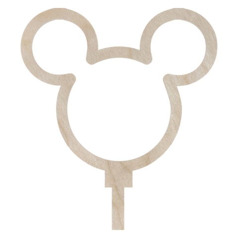 Topper Drewniany na Piku Myszka Mickey Dekor Eko Naturalny Dodatek Ozdoba Topper Drewniany na Piku Myszka Mickey Dekor Eko Naturalny Dodatek Ozdoba