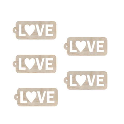 Zawieszka Drewniana Zawieszki Metka Bilecik LOVE Sklejka Dekor ECO 5 sztuk Zawieszka Drewniana Zawieszki Metka Bilecik LOVE Sklejka Dekor ECO 5 sztuk