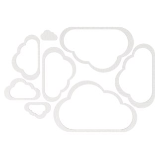 BIAŁY ZESTAW OBRĘCZY CHMURKI CHMURY BAZA MAKRAMA ŁAPACZ SNÓW OBRĘCZ CHMURA