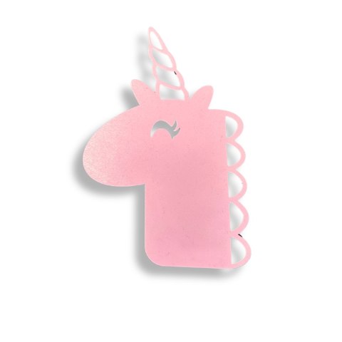 Baza Drewniana Mini Makrama Łapacz Snów Organizer JEDNOROŻEC Różowy 11 CM
