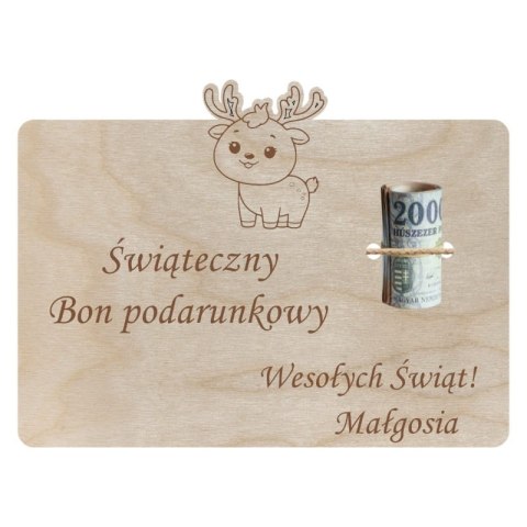 Bon Podarunkowy Prezentowy na Święta Świąteczny Pomysł na Prezent Pieniądze