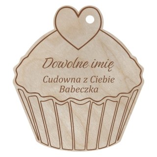 Brelok Zawieszka Bilecik Imię Cudowna z Ciebie Babeczka Personalizowany Grawer