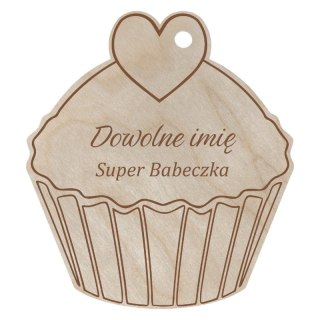 Brelok dla Dziewczyny Imię Super Babeczka Personalizowany Prezent Zawieszka dla Kobiety