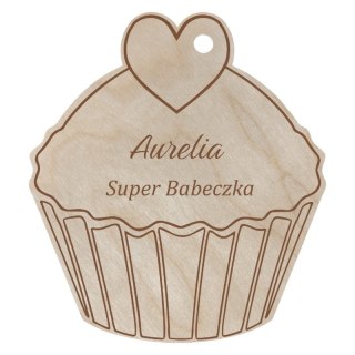 Brelok dla Dziewczyny Imię Super Babeczka Personalizowany Prezent Zawieszka dla Kobiety
