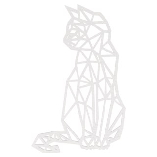 Dekoracja Ścienna Obraz Ażurowy Duży GEOMETRYCZNY KOT 3D 52 cm HDF KLON