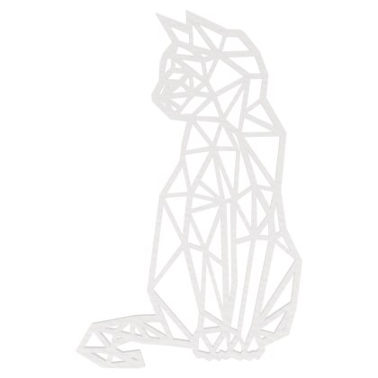 Dekoracja Ścienna Obraz Ażurowy Duży GEOMETRYCZNY KOT 3D 52 cm HDF KLON