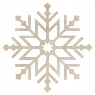 Drewniana Śnieżynka Śnieg ŚNIEŻKA 6 Sklejka Dekoracja Naturalna 30 CM