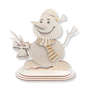 Drewniany Bałwan Bałwanek Składany 3D Dekoracja Stojąca Dekor Decoupage Eko