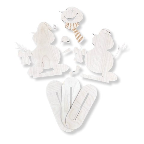 Drewniany Bałwan Bałwanek Składany 3D Dekoracja Stojąca Dekor Decoupage Eko