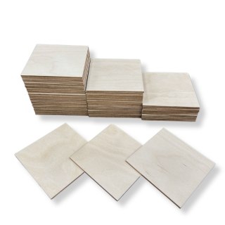 Kwadraty ze Sklejki Drewnianej do Ozdabiania Dekorowania 100 sztuk 9 X 9 CM